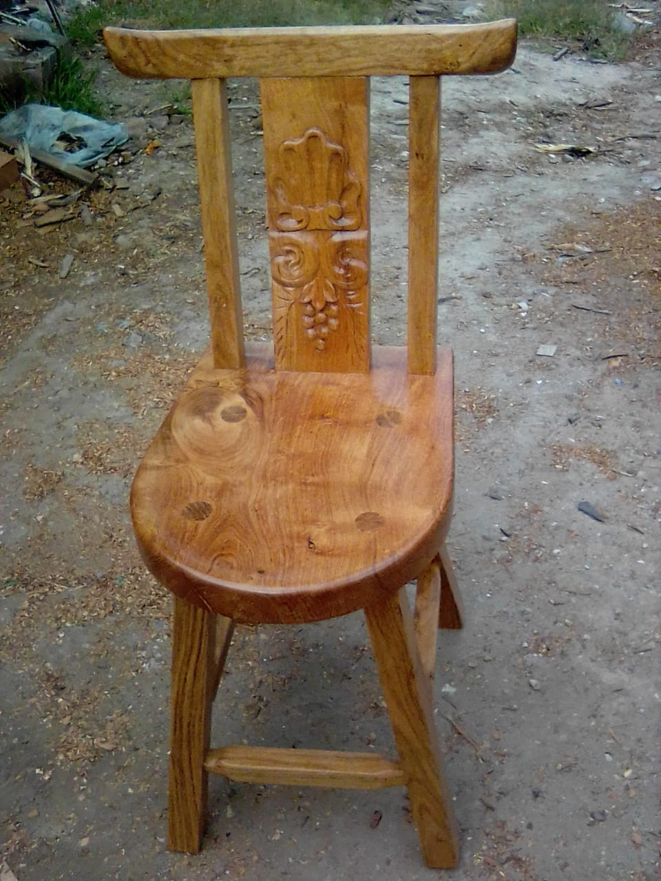 Banco para comedor o barra, grabado de concha