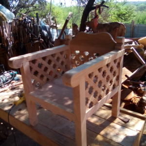 Sillon tejido de estellas en madera de mezquite