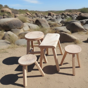 Bancos de 3 patas para barra